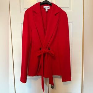 Joseph Ribkoff red tie-waist jacket. Size 8